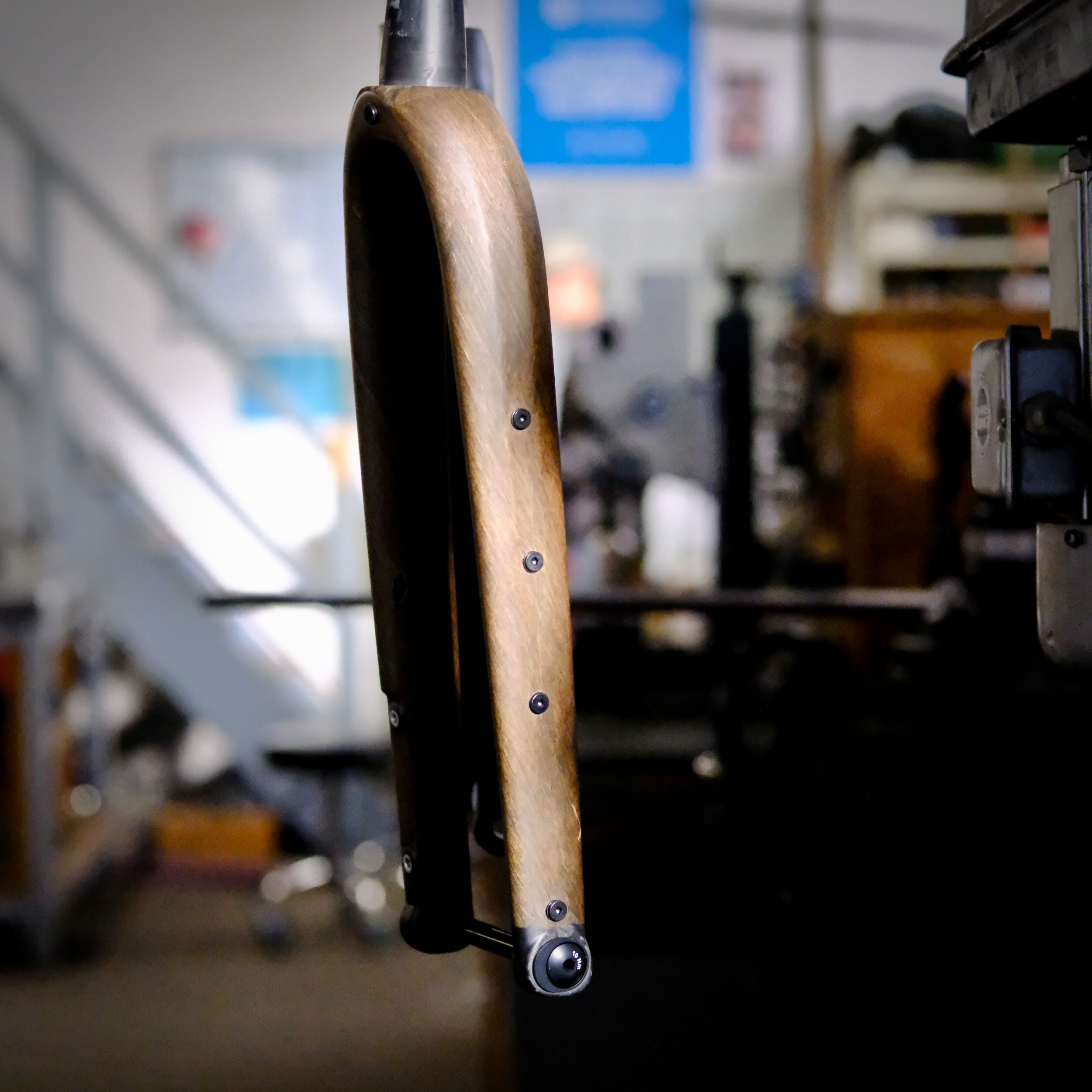 Fourche Sample à l'atelier avant montage